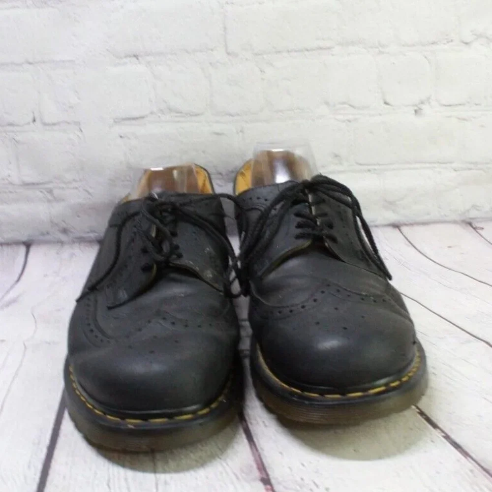Dr Martens Brogue Black Leather Wingtips Lace up Oxford Shoes Size M 14 L 15 - Picture 4 of 9